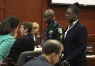 Trayvon Martin's mother, Sybrina Fulton, takes the stand during George Zimmerman's trial in Seminole circuit court in Sanford, Fla. Friday, July 5, 2013. Zimmerman has been charged with second-degree murder for the 2012 shooting death of Trayvon Martin.