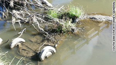 A car that appears to be Cheryl Miller and Pamela Jackson's was spotted in a creek just half a mile from the girls' intended 1971 destination near Beresford, South Dakota, reported CNN affiliate KTIV-TV. Photo courtesy: South Dakota Attorney General's Office.