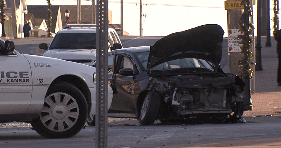 Officer-involved accident at 5th and Armstrong in KCK