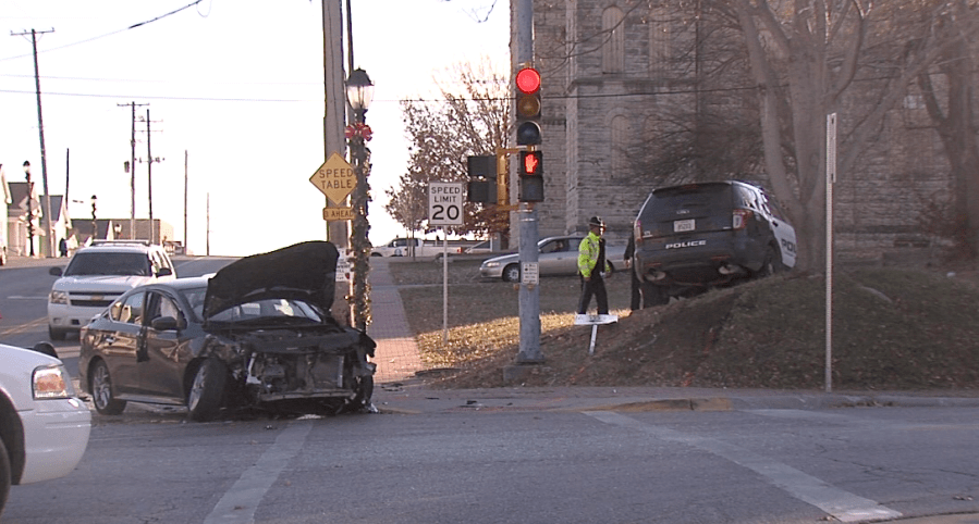 Officer-involved accident at 5th and Armstrong in KCK