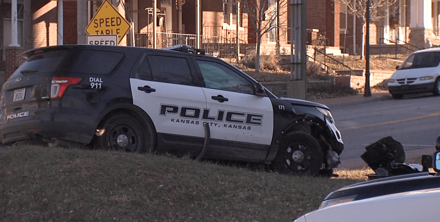 Officer-involved accident at 5th and Armstrong in KCK