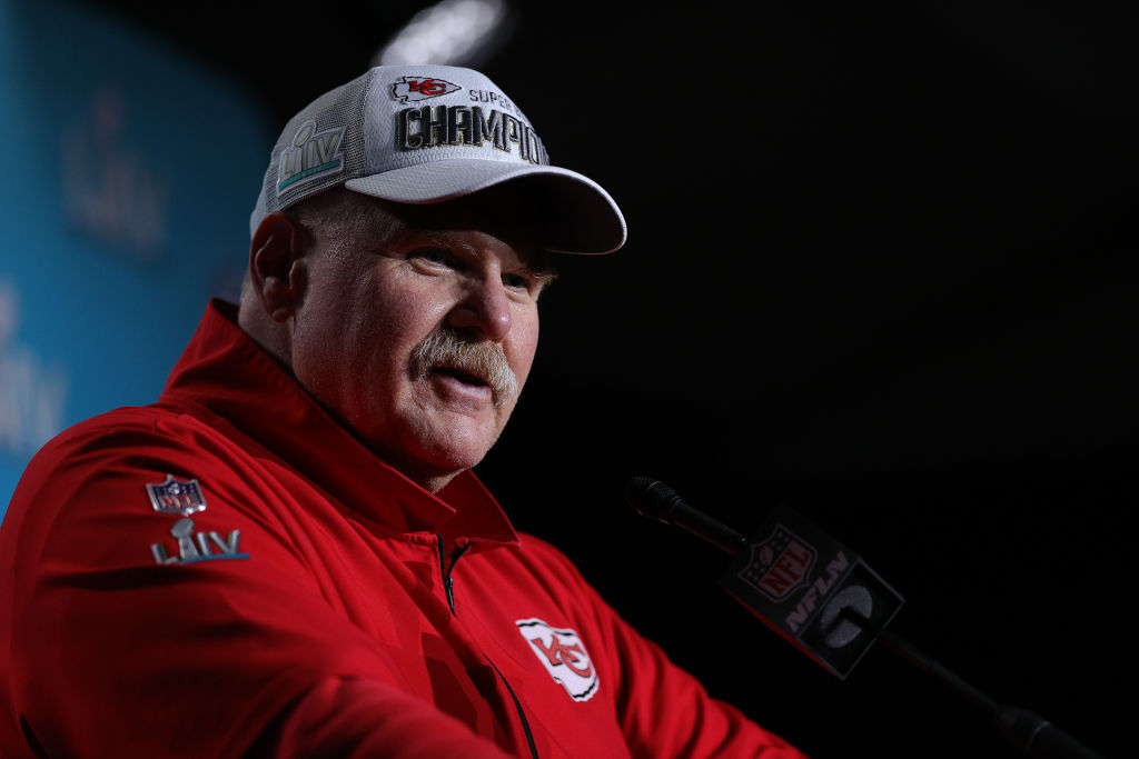 Picture of Andy Reid post Super Bowl win