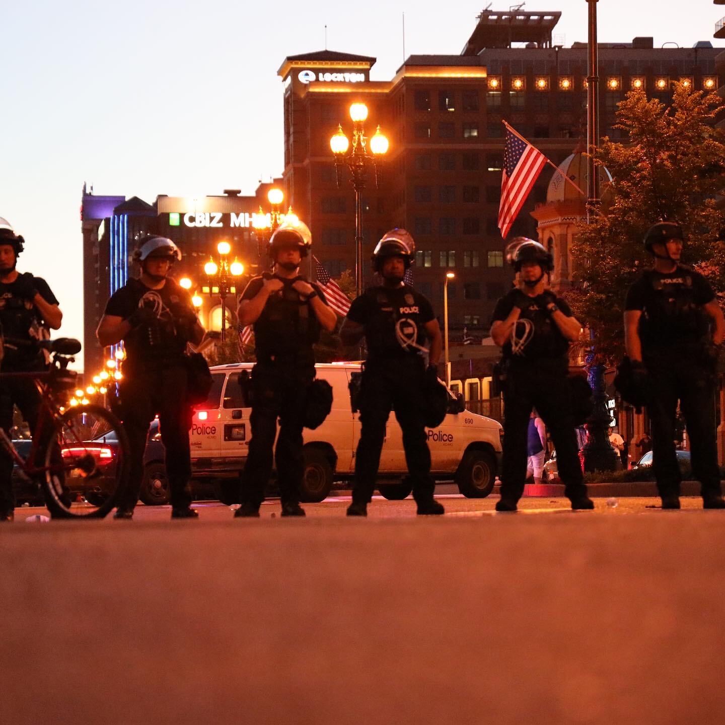 Police during protest