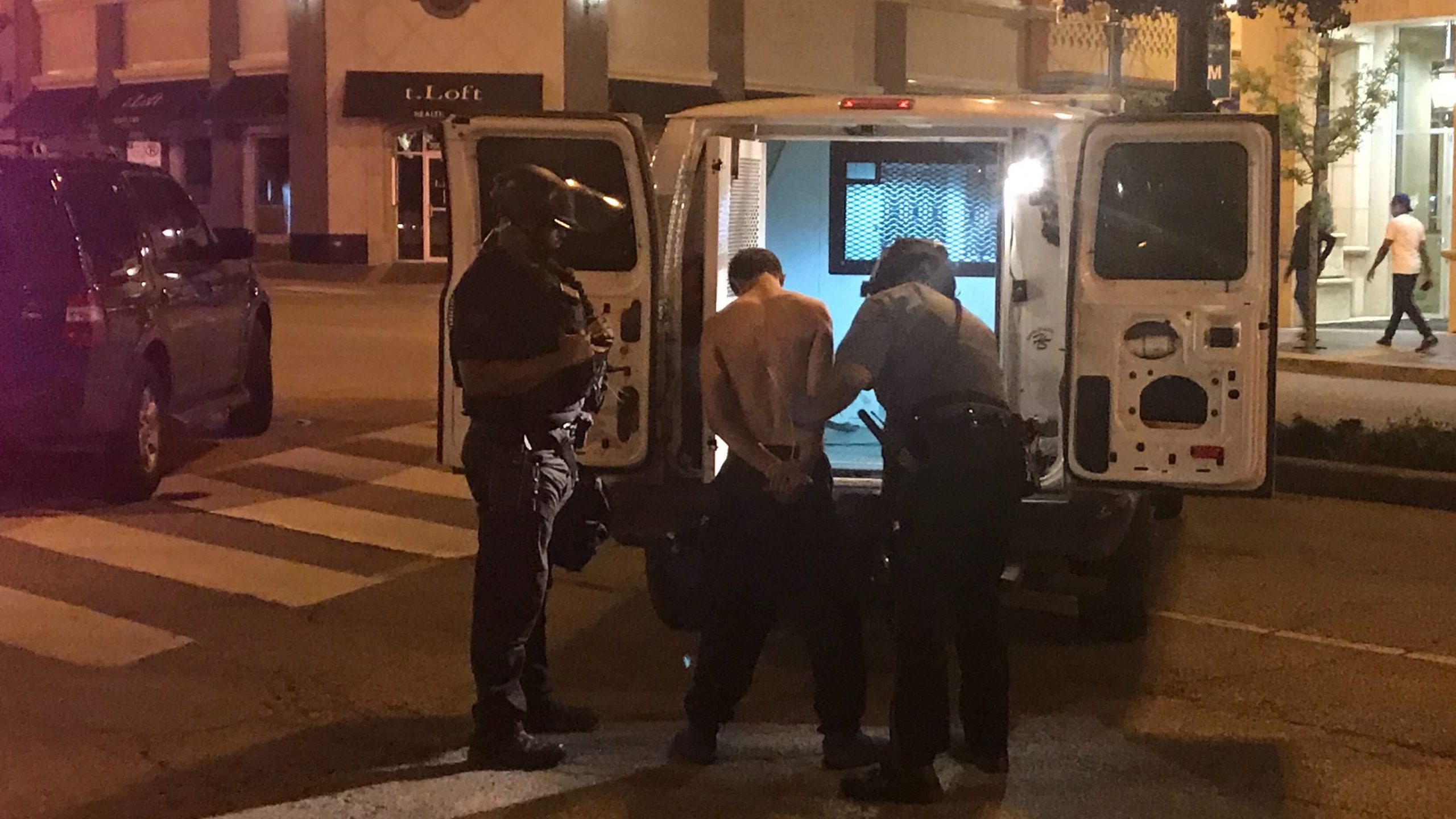 Picture of protester arrested in Kansas City