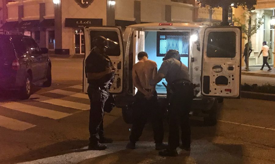 Picture of protester arrested in Kansas City