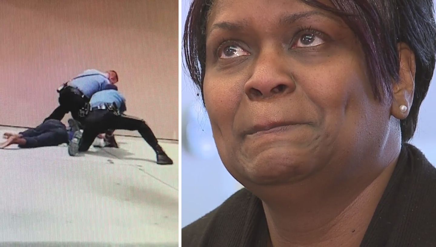 Picture of Rena Childs and video of police attacking woman