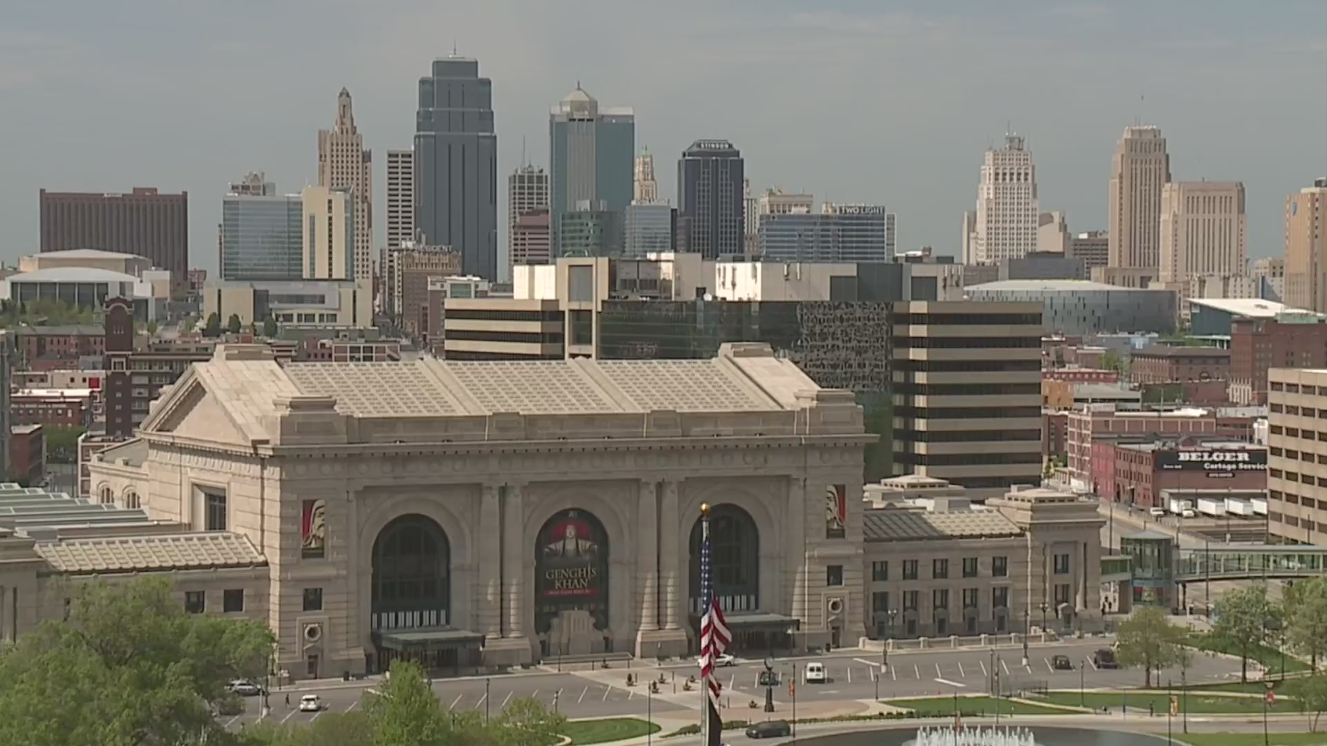 Picture of Union Station with skyline in background